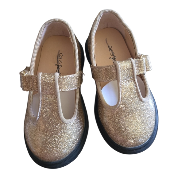Cat & Jack Gold Glitter T-Strap Dress Shoes - Picture 4 of 7